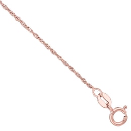 1.03mm Singapore Chain Necklace in Solid 14K Rose Gold - 18&quot;