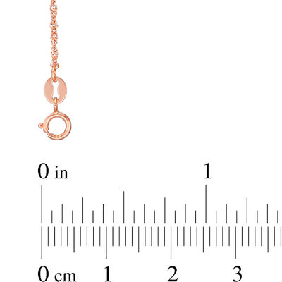 14K SOLID PINK ROSE ITALIAN GOLD SINGAPORE CHAIN NECKLACE 18"