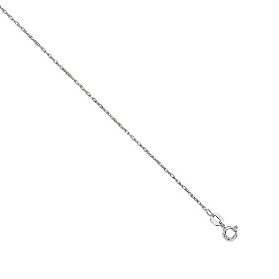 0.8mm Rope Chain Necklace in 14K White Gold - 18"