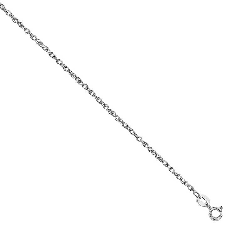1.2mm Rope Chain Necklace in 14K White Gold - 18"