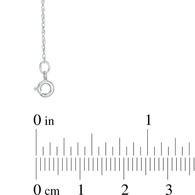 Ladies' 0.76mm Rope Chain Necklace in Solid 14K White Gold - 16"