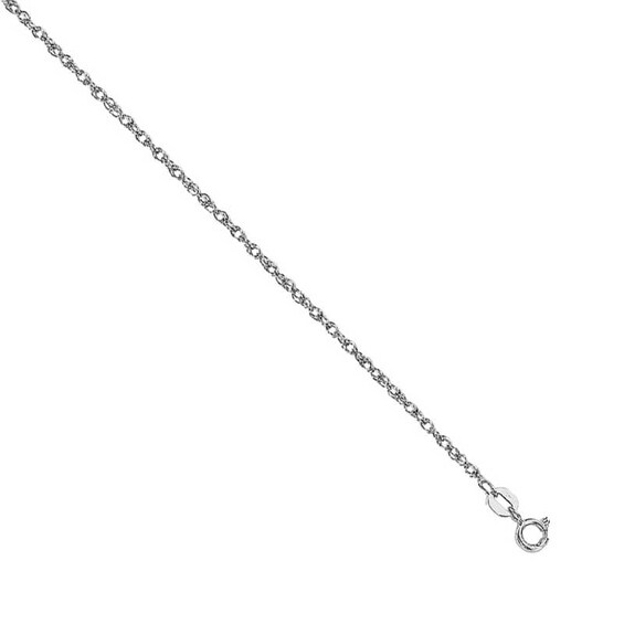 Brilliant Bijou 10k White Gold Cable Chain Necklace 