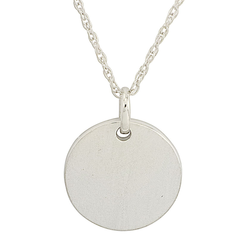 Main Image 1 of Personality Charms Matte Round Disk Starter Pendant in Sterling Silver