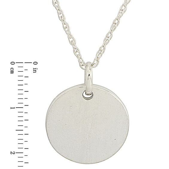 Personality Charms Matte Round Disk Starter Pendant in Sterling Silver
