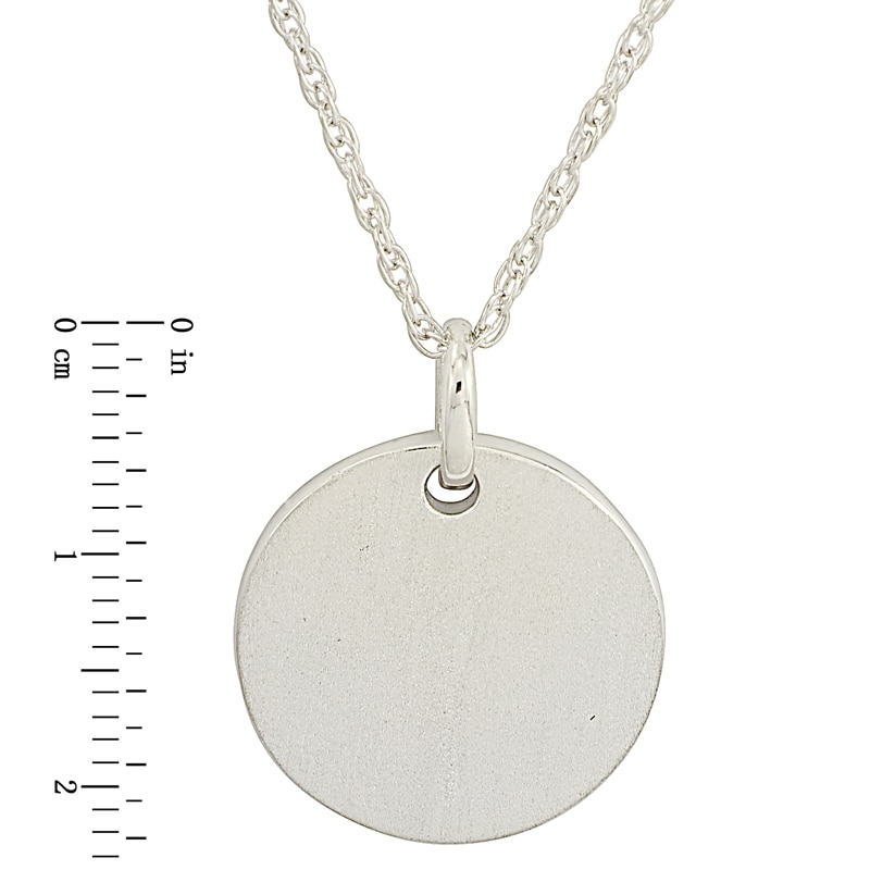 Main Image 2 of Personality Charms Matte Round Disk Starter Pendant in Sterling Silver