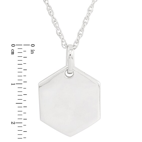 Personality Charms Polished Hexagon Starter Pendant in Sterling Silver