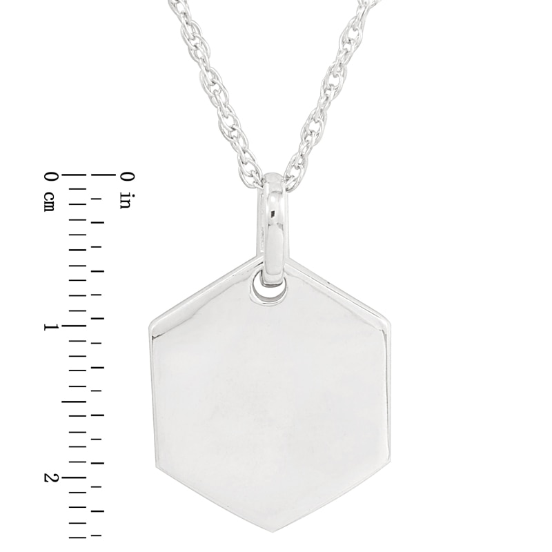 Main Image 2 of Personality Charms Polished Hexagon Starter Pendant in Sterling Silver