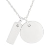 Thumbnail Image 1 of Personality Charms Two Piece Rectangle and Round Disk Starter Pendant in Sterling Silver