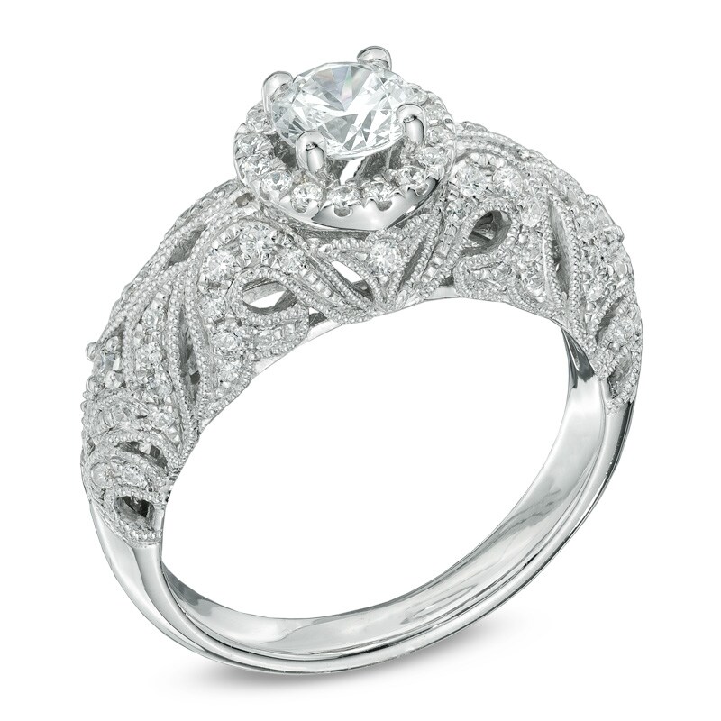 Main Image 2 of 1 CT. T.W. Diamond Vintage-Style Engagement Ring in 14K White Gold