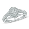 Thumbnail Image 1 of 1/2 CT. T.W. Diamond Tilted Square Cluster Ring in 10K White Gold