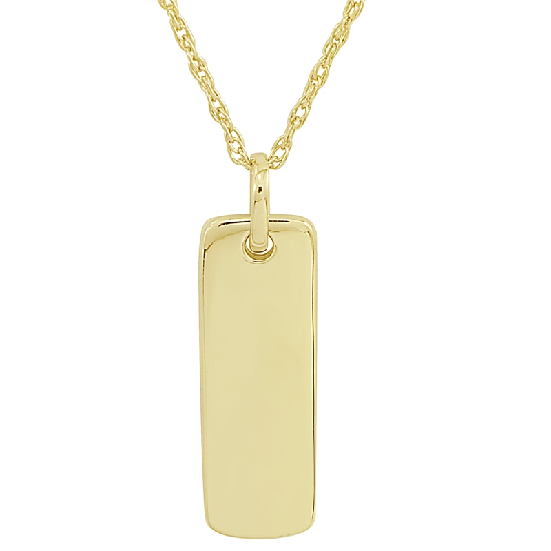Main Image 1 of Personality Charms Rectangle Starter Pendant in 10K Gold