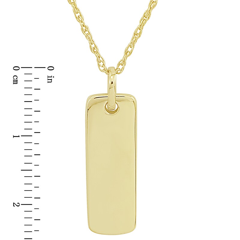 Main Image 2 of Personality Charms Rectangle Starter Pendant in 10K Gold