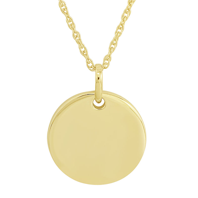 Main Image 1 of Personality Charms Round Disk Starter Pendant in 10K Gold