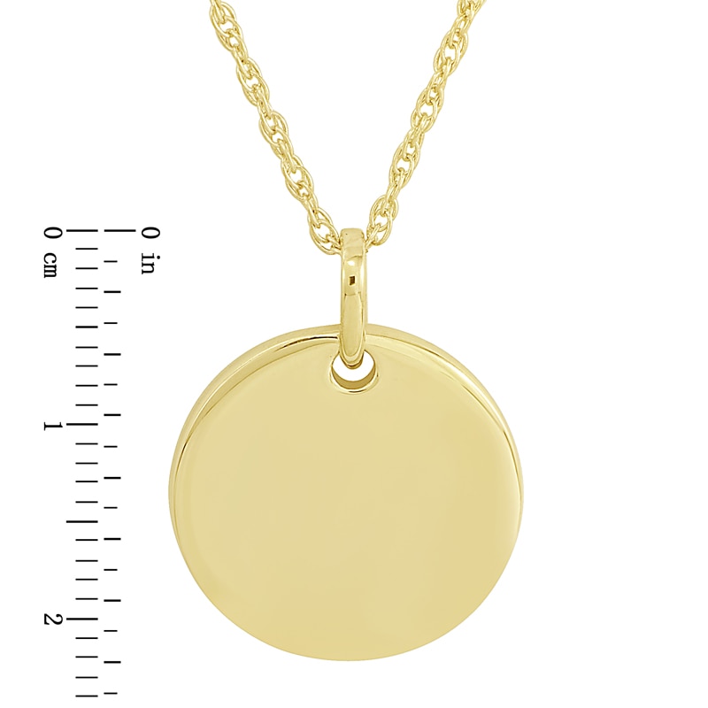Main Image 2 of Personality Charms Round Disk Starter Pendant in 10K Gold