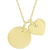 Thumbnail Image 1 of Personality Charms Two Piece Heart and Round Disk Starter Pendant in 10K Gold