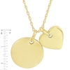 Thumbnail Image 1 of Personality Charms Two Piece Heart and Round Disk Starter Pendant in 10K Gold