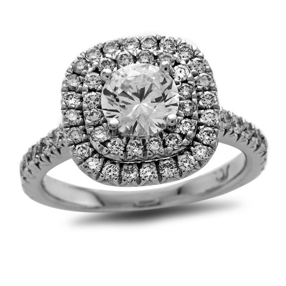 7/8 CT. T.W. Certified Diamond Double Frame Engagement Ring in Platinum ...