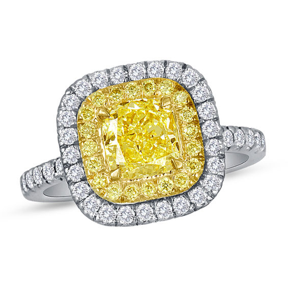 zales canary yellow diamond ring