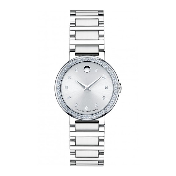 Ladies' Movado Concerto® 1/3 CT. T.w. Diamond Watch with Silver Dial (Model: 0606793)