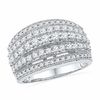 Thumbnail Image 1 of 1-1/4 CT. T.W. Diamond Vintage-Style Multi-Row Ring in 10K White Gold