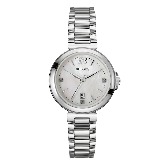 Ladies' Bulova Diamond Accent Watch with Mother-of-Pearl Dial (Model: 96P149)