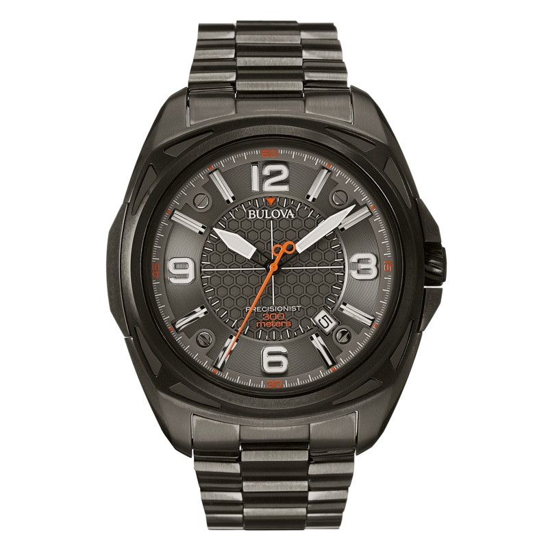 Main Image 1 of Men's Bulova Black IP Watch with Grey Dial (Model: 98B225)