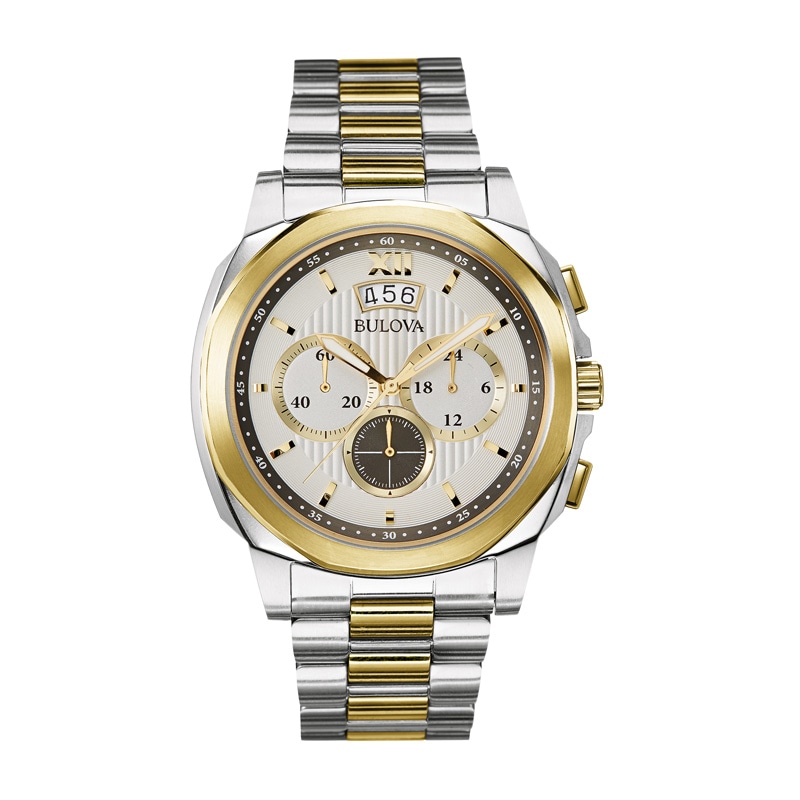 Main Image 1 of Men's Bulova Two-Tone Chronograph Watch with Grey Dial (Model: 98B232)