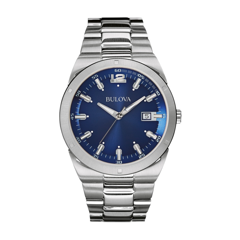 Men's Bulova Classic Watch with Blue Dial (Model: 96B220)