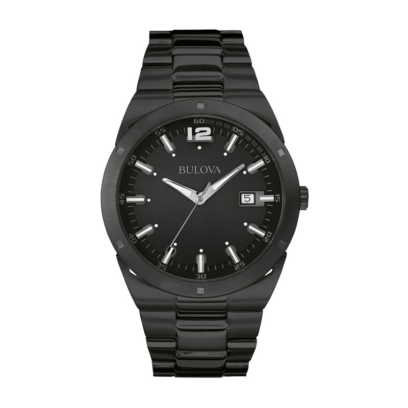 Main Image 1 of Men's Bulova Classic Black IP Watch with Black Carbon fiber Dial (Model: 98B234)