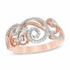 Thumbnail Image 0 of 1/4 CT. T.W. Diamond Scroll Ring in 10K Rose Gold