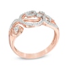 Thumbnail Image 2 of 1/4 CT. T.W. Diamond Scroll Ring in 10K Rose Gold