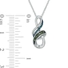 Thumbnail Image 2 of 1/10 CT. T.W. Enhanced Green, Blue and White Diamond Infinity Pendant in Sterling Silver