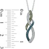 Thumbnail Image 2 of 1/6 CT. T.W. Enhanced Green, Blue and White Diamond Infinity-Style Pendant in Sterling Silver