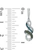 Thumbnail Image 2 of 1/10 CT. T.W. Enhanced Green, Blue and White Diamond Infinity Drop Earrings in Sterling Silver