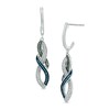 Thumbnail Image 1 of 1/6 CT. T.W. Enhanced Green, Blue and White Diamond Infinity-Style Drop Earrings in Sterling Silver