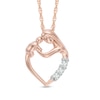 Thumbnail Image 1 of 1/10 CT. T.W. Diamond Motherly Love Heart Pendant in 10K Rose Gold