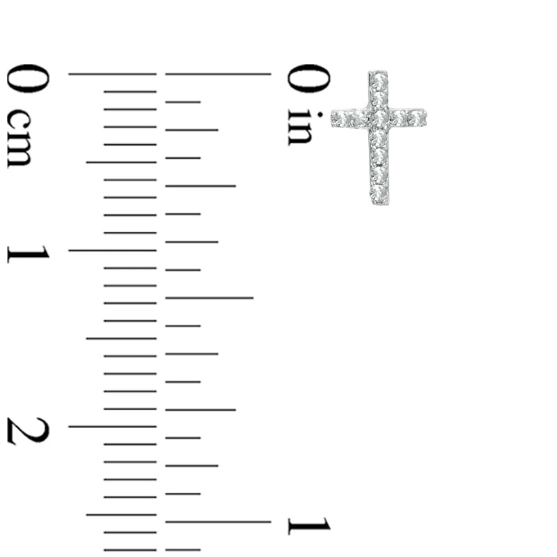 Main Image 2 of Diamond Accent Cross Stud Earrings in 10K White Gold