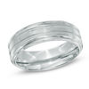 Thumbnail Image 1 of Triton 7.5mm Comfort Fit Step Edge Stainless Steel Wedding Band - Size 10