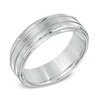 Thumbnail Image 2 of Triton 7.5mm Comfort Fit Step Edge Stainless Steel Wedding Band - Size 10