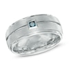 Thumbnail Image 1 of Triton 1/10 CT. T.W. Enhanced Blue Diamond Comfort Fit Tungsten Wedding Ring - Size 10