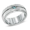 Thumbnail Image 2 of Triton 1/10 CT. T.W. Enhanced Blue Diamond Comfort Fit Tungsten Wedding Ring - Size 10