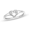Thumbnail Image 1 of Diamond Accent Looped Heart Promise Ring in 10K White Gold