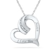 Thumbnail Image 0 of Diamond Accent Tilted Heart Pendant in Sterling Silver (2 Lines)