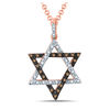 Thumbnail Image 0 of 1/10 CT. T.W. Champagne and White Diamond Star of David Pendant in 10K Rose Gold