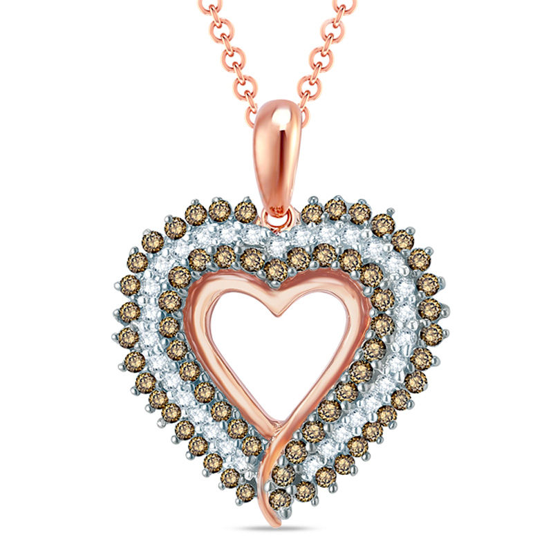 Diamond Heart Necklace 1/3 ct tw Sterling Silver 18