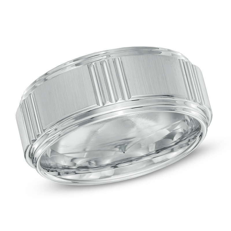 Main Image 1 of Triton 9.0mm Step Edge Comfort Fit Tungsten Wedding Band - Size 10
