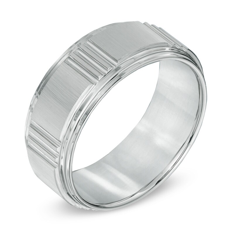 Main Image 2 of Triton 9.0mm Step Edge Comfort Fit Tungsten Wedding Band - Size 10