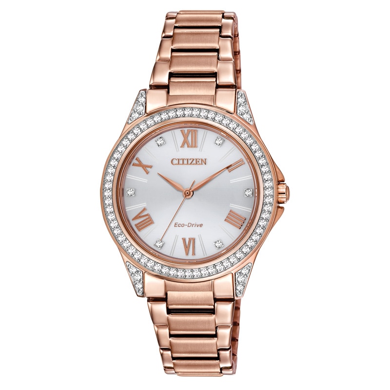 Ladies' Drive from Citizen Eco-Drive® Crystal Accent Watch with White Dial (Model: EM0322-51A)