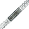 Thumbnail Image 0 of Men's 3/4 CT. T.W. Black Diamond and Carbon fiber ID Bracelet in Black Stainless Steel