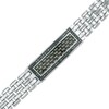 Thumbnail Image 1 of 3/4 CT. T.W. Black Diamond and Carbon fiber ID Bracelet in Black Stainless Steel
